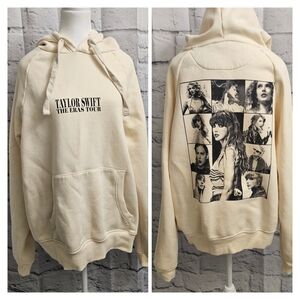 Taylor Swift The Eras Tour Official Merchandise Cream Hoodie Sweatshirt Size S